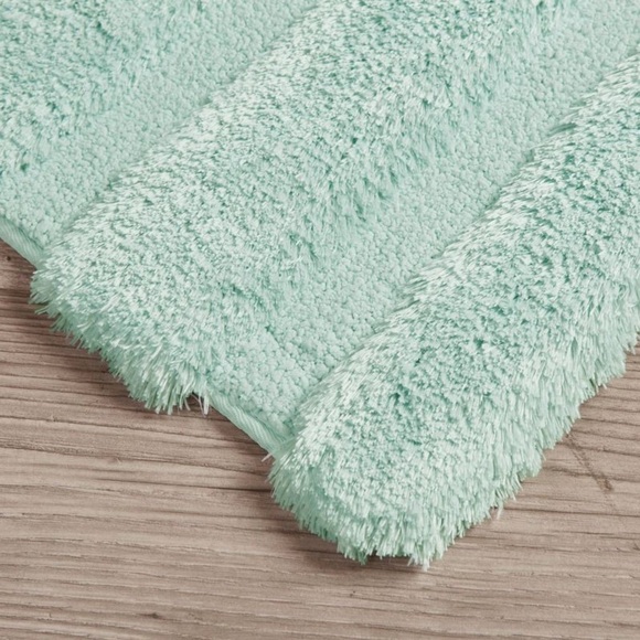 Madison Park Tufted Pearl Channel Absorbant Quick Dry -Washable Bath Mat Seafoam - Picture 1 of 7